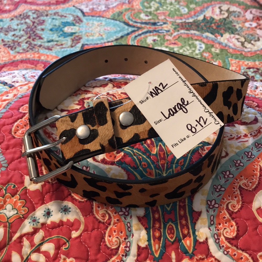 Cheetah leather belt